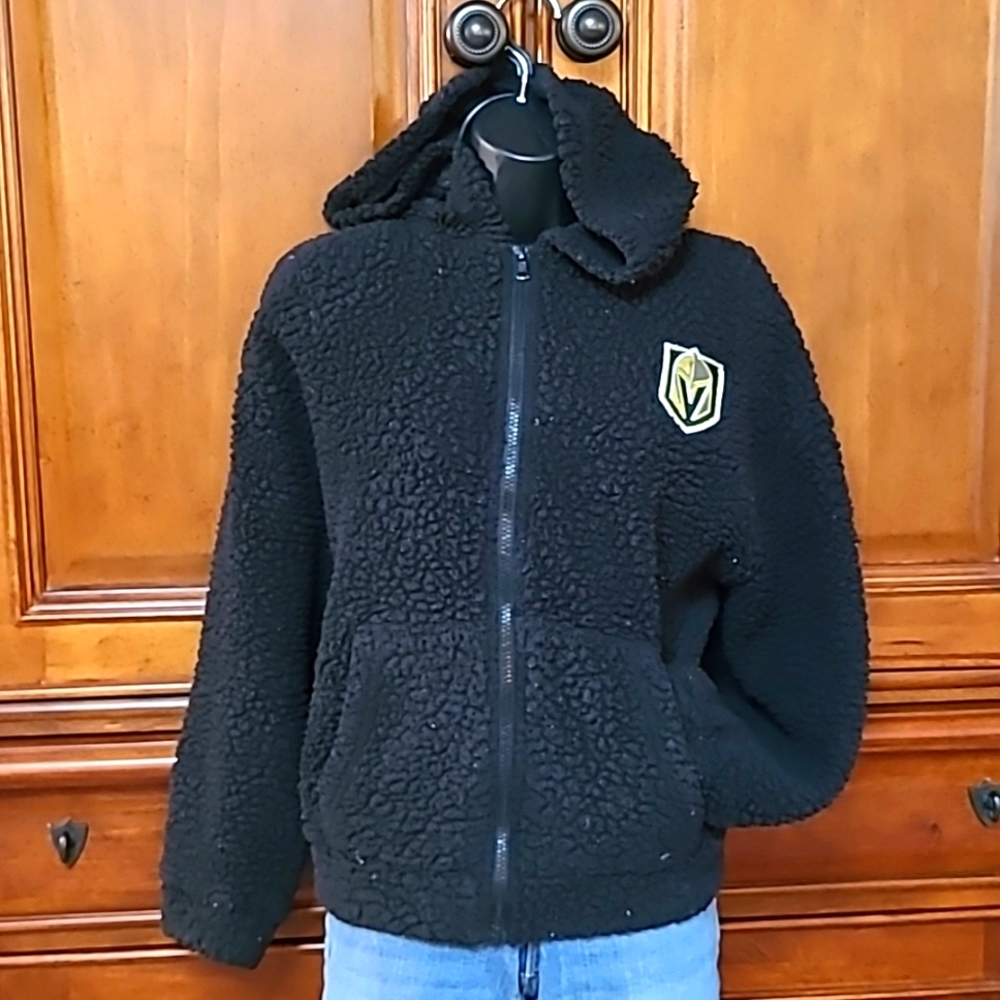 Vegas Golden Knights Oversized Dropsleeve Zip Up Sherpa Hoodie
